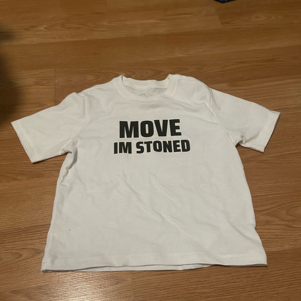 “MOVE IM STONED” Baby tee fits sizes xxs-s
